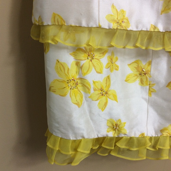 NWT Bigio Collection 2 piece silk sleeveless skirt set. buttercups   Size 6 - Picture 4 of 10